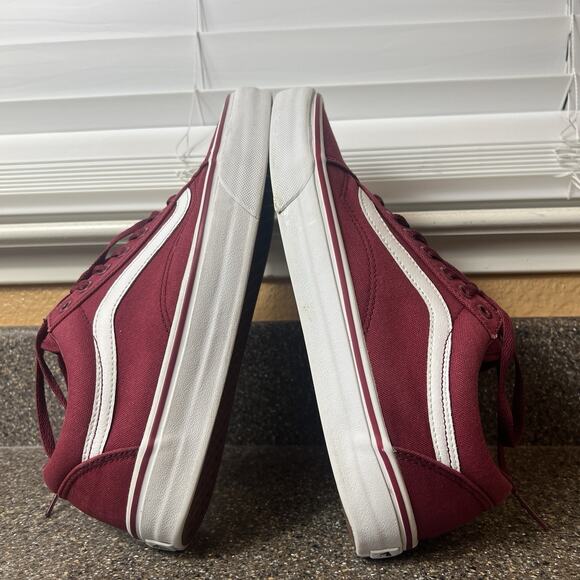 Vans Old Skool Men's Size 10 Burgundy Canvas Skate Sneaker Shoes Lace Up Low Top - Picture 5 of 11